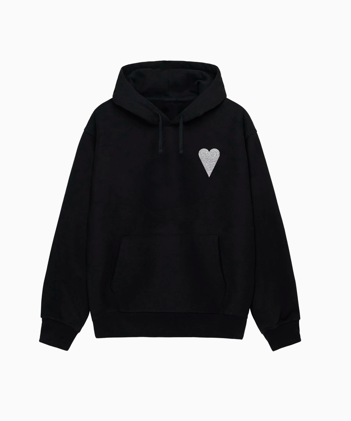 HOODIE BLACK GLITTER ARGENTÉ