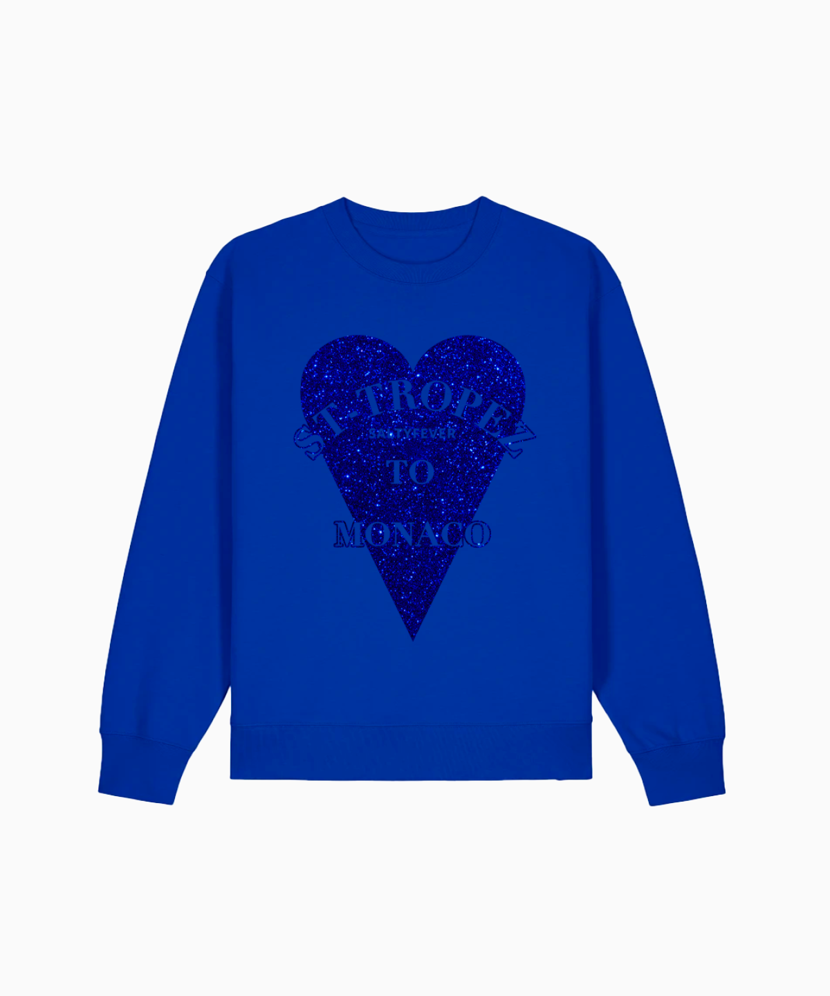 PULL COL ROND BLEU ROYAL GLITTER