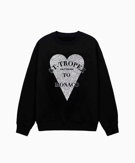 PULL COL ROND GLITTER ARGENTÉ