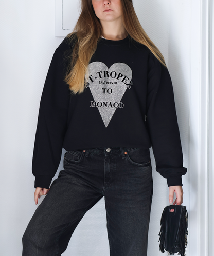 PULL COL ROND GLITTER ARGENTÉ