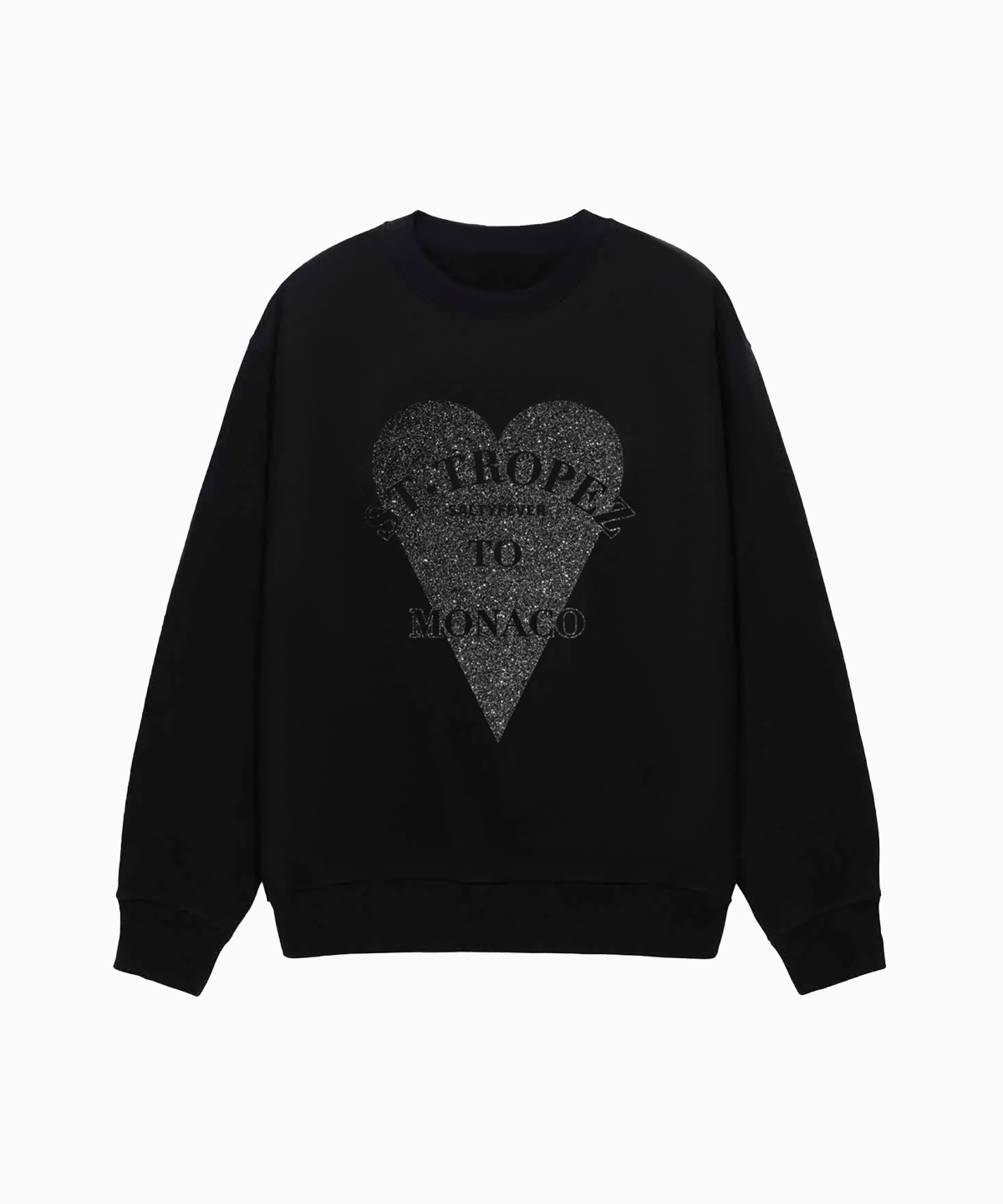 PULL COL ROND GLITTER NOIR