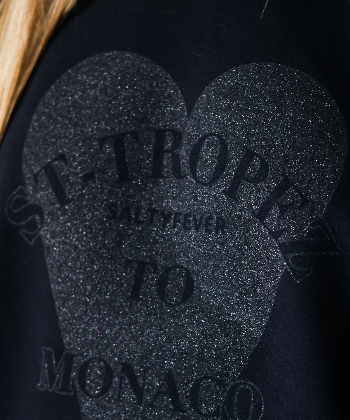 PULL COL ROND GLITTER NOIR