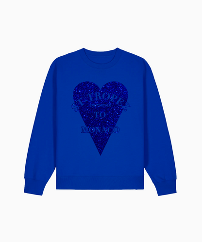 PULL COL ROND BLEU ROYAL GLITTER