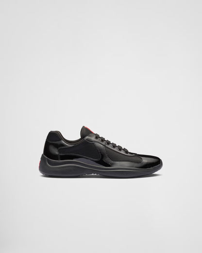 Prada Sneakers America’s Cup en cuir verni et tissu technique